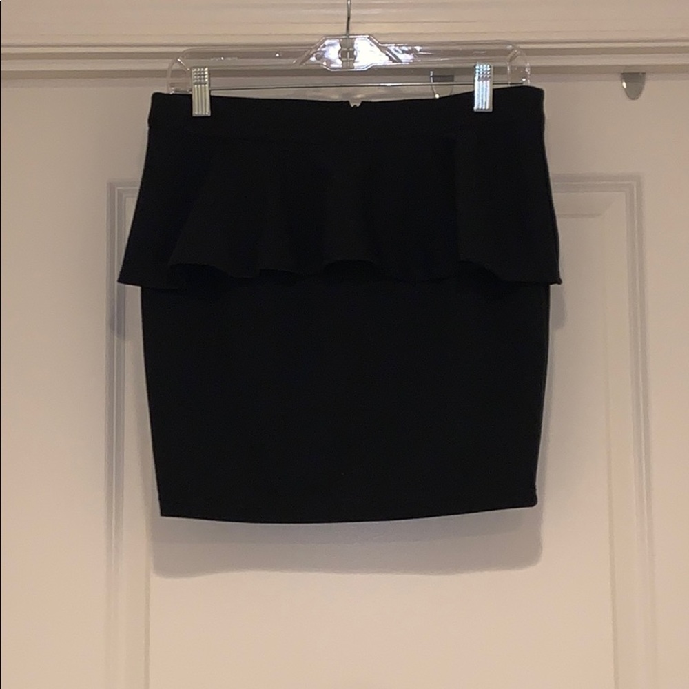 NWT black peplum mini skirt